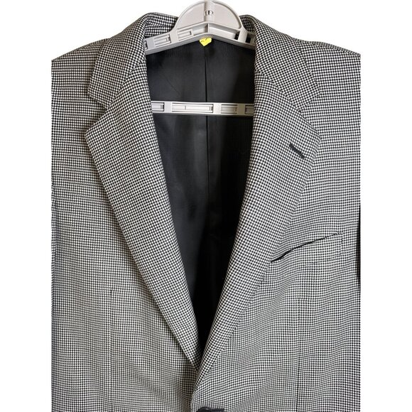 Ermenegildo Zegna Men's Wool Herringbone Black‎ White Blazer Luxury Jacket 50 - Picture 2 of 13